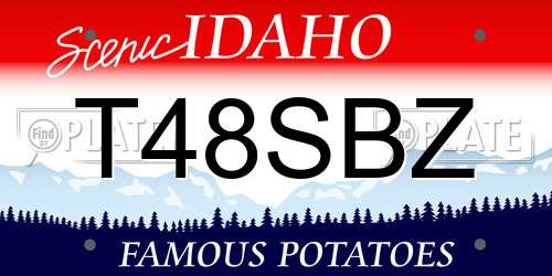T48SBZ Idaho License Plate