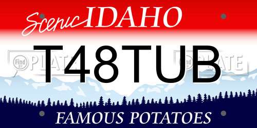 T48TUB Idaho License Plate