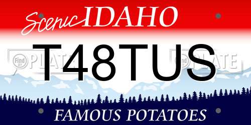 T48TUS Idaho License Plate