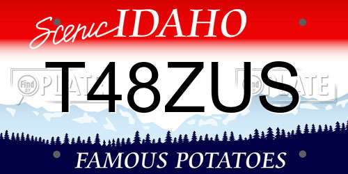 T48ZUS Idaho License Plate