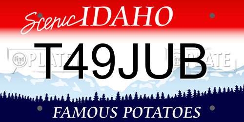 T49JUB Idaho License Plate