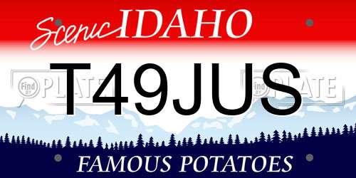 T49JUS Idaho License Plate