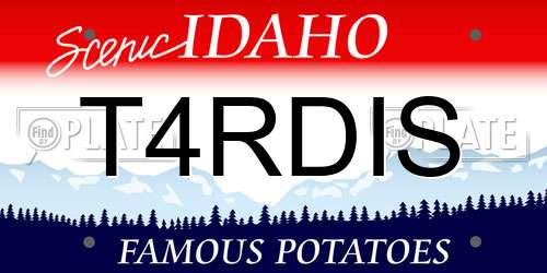 T4RDIS Idaho License Plate