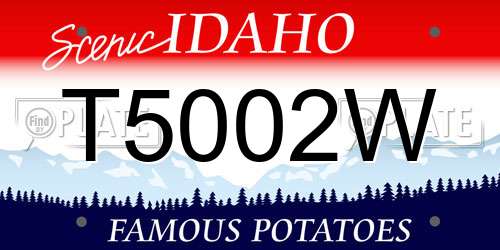 T5002W Idaho License Plate
