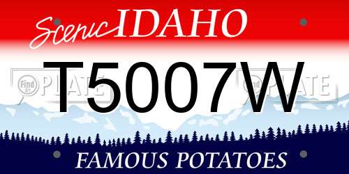 T5007W Idaho License Plate