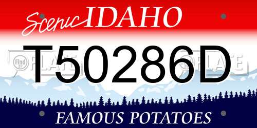T50286D Idaho License Plate