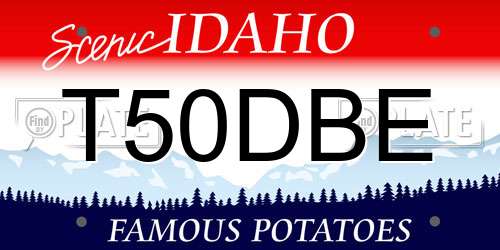 T50DBE Idaho License Plate