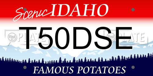 T50DSE Idaho License Plate