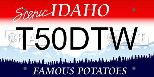 T50DTW Idaho License Plate