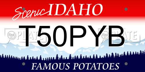T50PYB Idaho License Plate