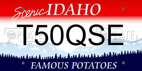 T50QSE Idaho License Plate