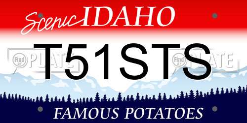 T51STS Idaho License Plate