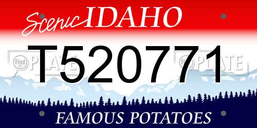 T520771 Idaho License Plate