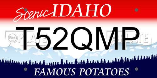 T52QMP Idaho License Plate