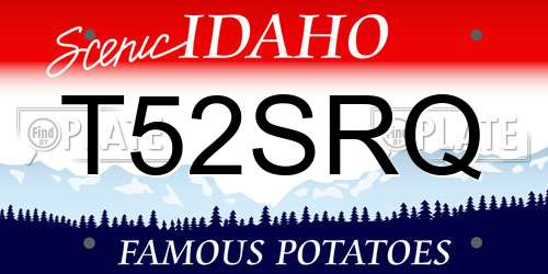 T52SRQ Idaho License Plate