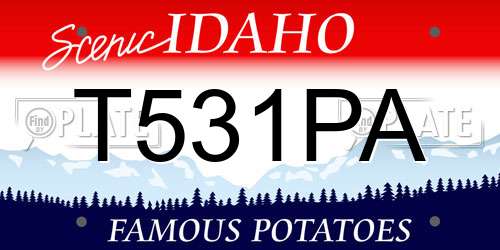 T531PA Idaho License Plate