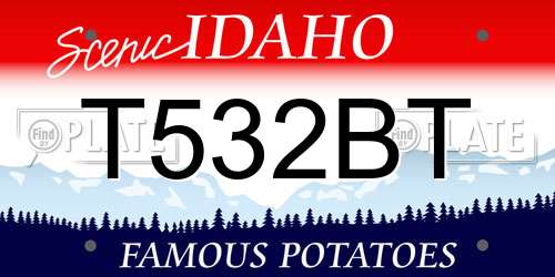 T532BT Idaho License Plate