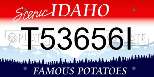 T53656I Idaho License Plate
