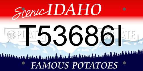 T53686I Idaho License Plate