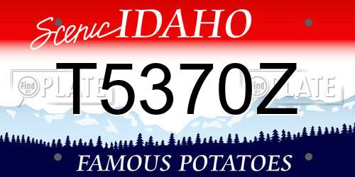 T5370Z Idaho License Plate