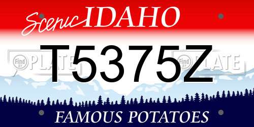 T5375Z Idaho License Plate