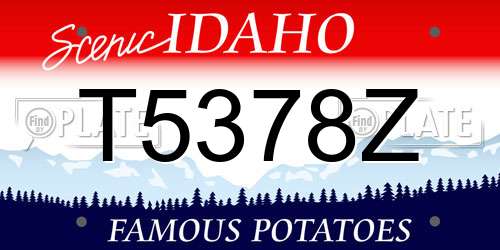 T5378Z Idaho License Plate