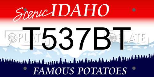 T537BT Idaho License Plate