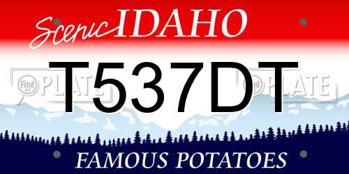 T537DT Idaho License Plate
