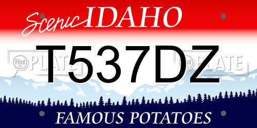 T537DZ Idaho License Plate
