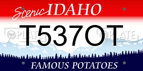 T537OT Idaho License Plate