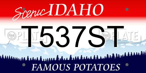 T537ST Idaho License Plate