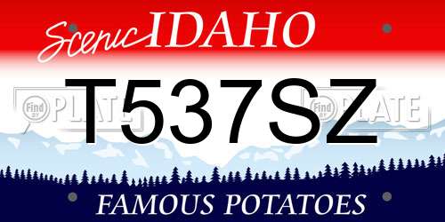 T537SZ Idaho License Plate