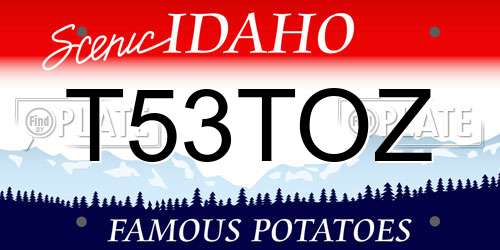 T53TOZ Idaho License Plate