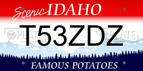 T53ZDZ Idaho License Plate