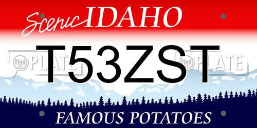 T53ZST Idaho License Plate