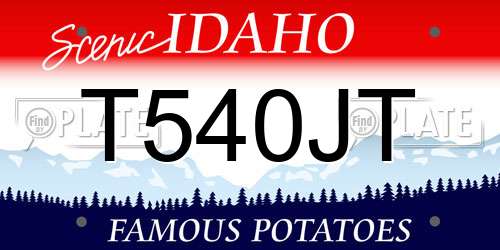 T540JT Idaho License Plate