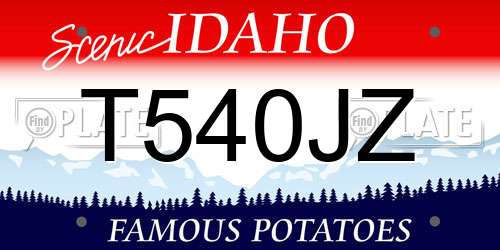 T540JZ Idaho License Plate