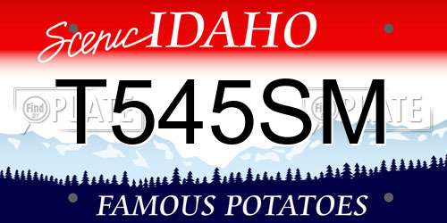 T545SM Idaho License Plate