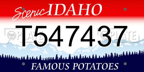T547437 Idaho License Plate