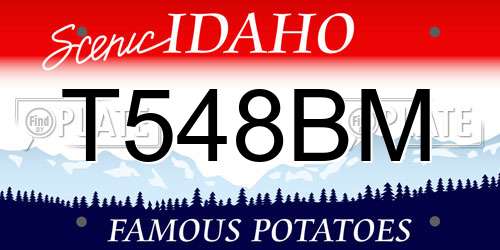 T548BM Idaho License Plate