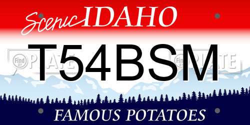 T54BSM Idaho License Plate