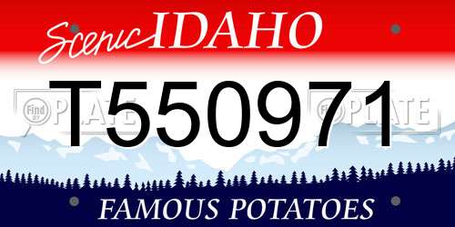T550971 Idaho License Plate