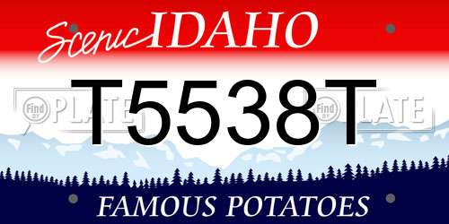T5538T Idaho License Plate