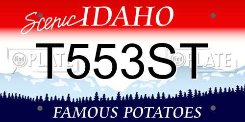 T553ST Idaho License Plate