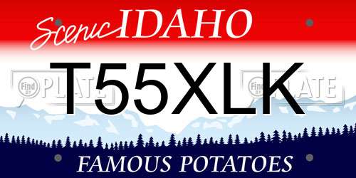 T55XLK Idaho License Plate