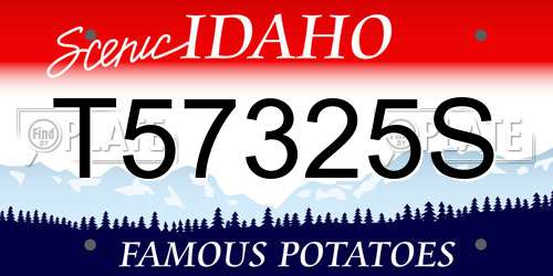 T57325S Idaho License Plate