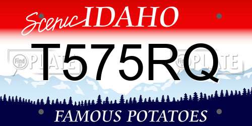T575RQ Idaho License Plate
