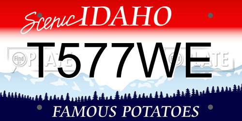 T577WE Idaho License Plate