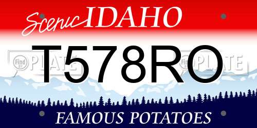 T578RO Idaho License Plate