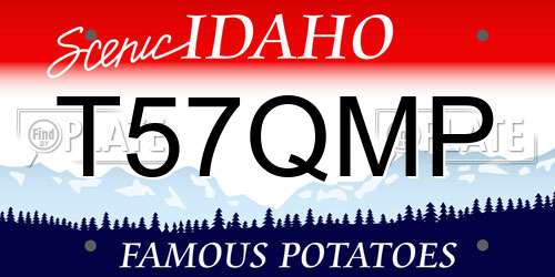 T57QMP Idaho License Plate